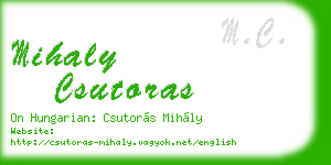 mihaly csutoras business card